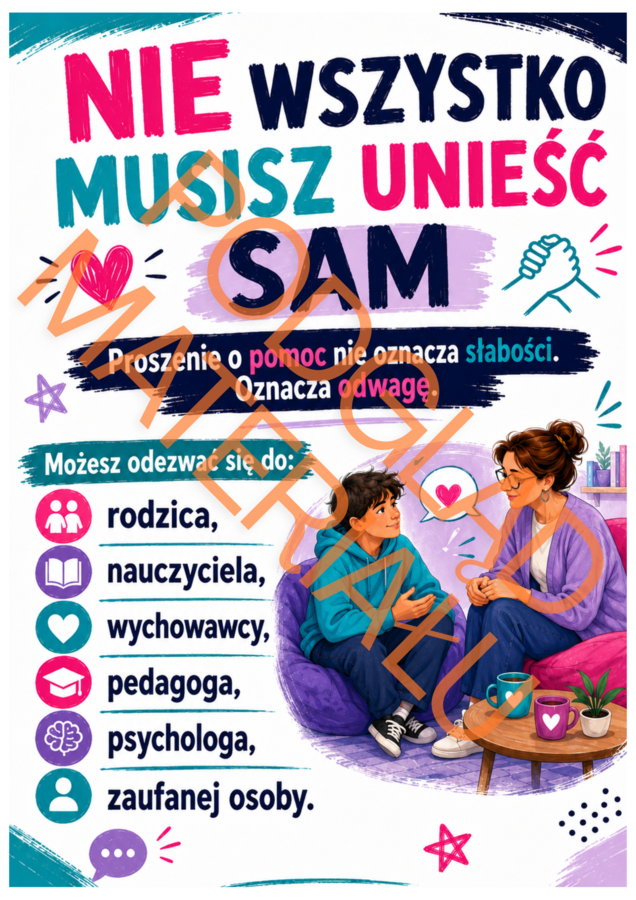 MASZ PRAWO CZUĆ – emocje, dobrostan i wsparcie | 30 plakatów + godzina wychowawcza + karty pracy | klasy 4–8 i szkoły ponadpodstawowe
