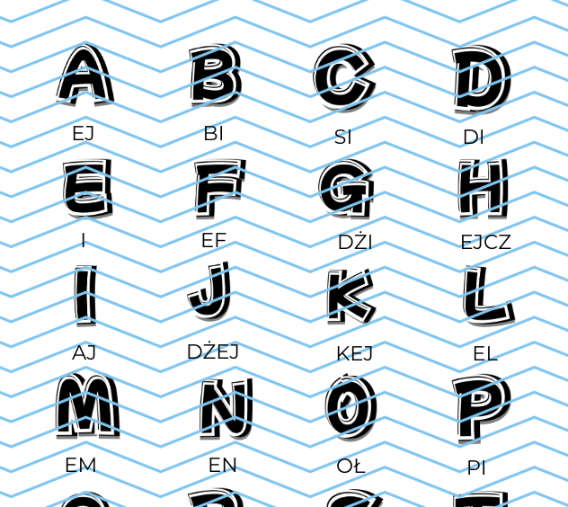 WKLEJKA ALFABET PO ANGIELSKU