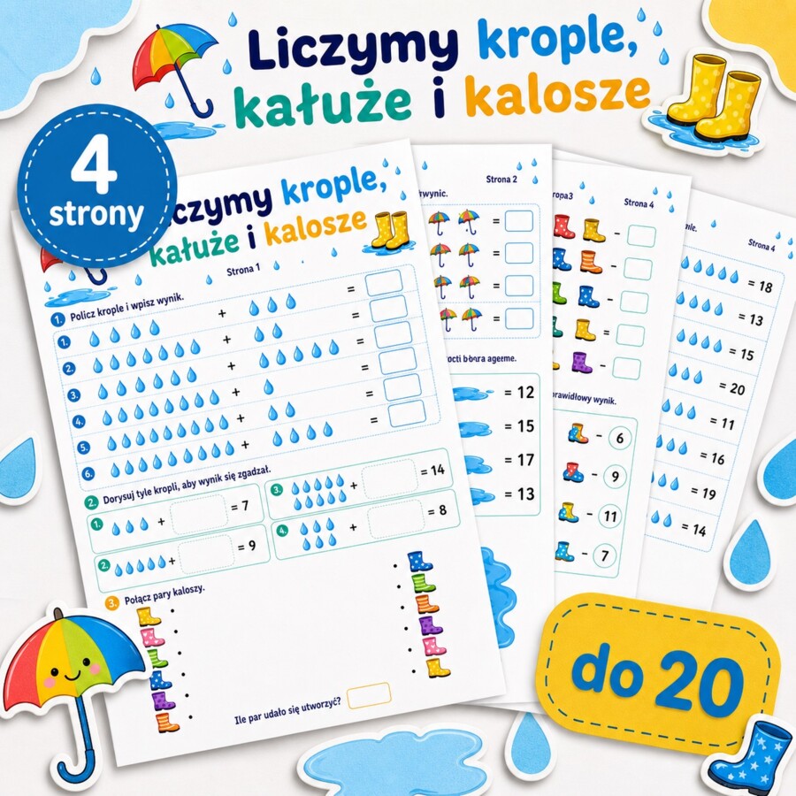 Liczymy krople, kałuże i kalosze