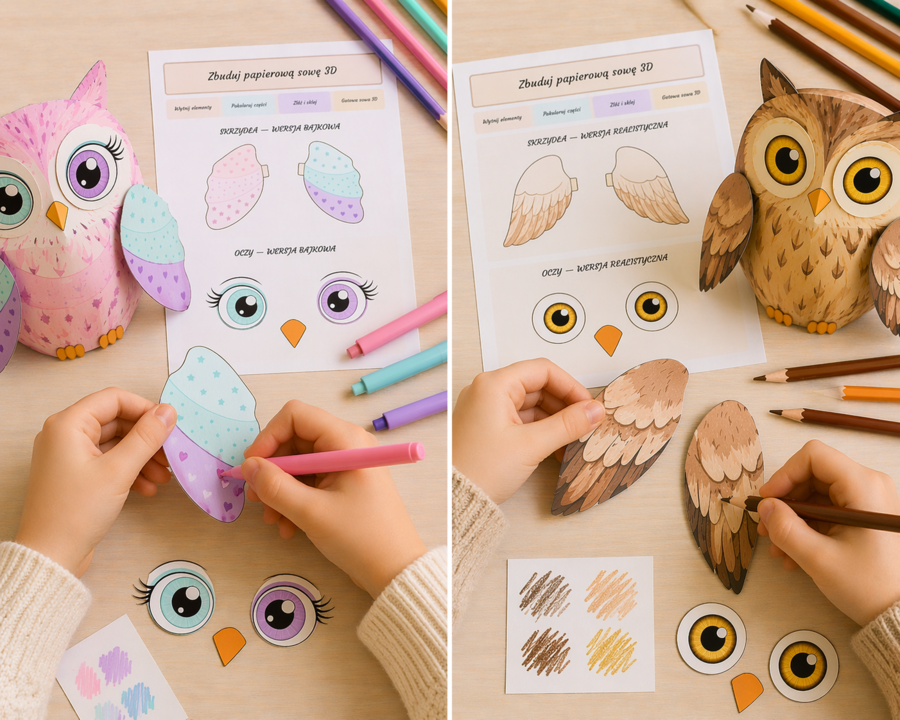 Zbuduj papierową sowę 3D