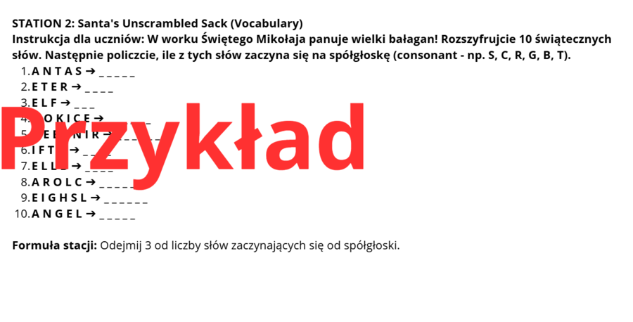 The Lost Christmas Magic- stacje dydaktyczne