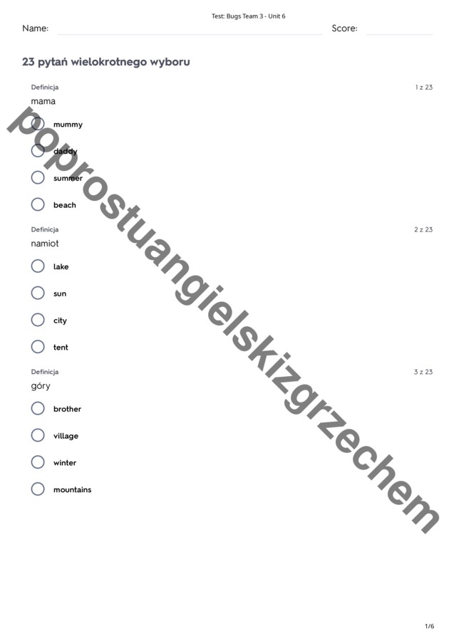 Bugs Team 3 - Unit 6 - testy