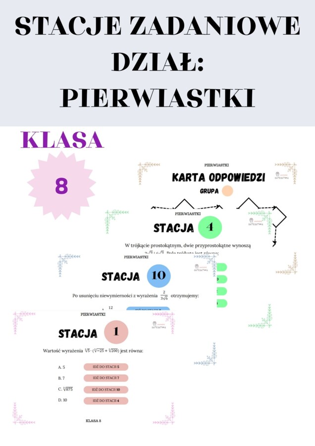Stacje zadaniowe – pierwiastki