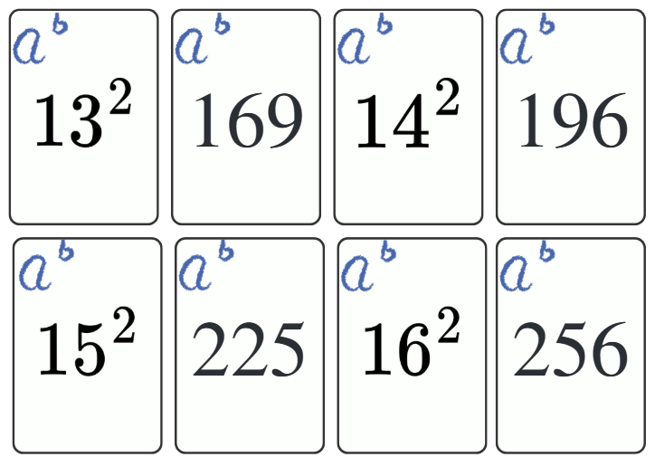 Gra Piotruś "Kwadraty liczb"