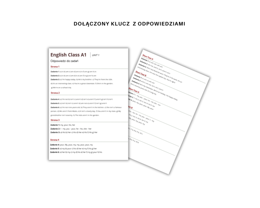 Gramatyka klasa 4: Czasownik to be + przymiotniki dzierżawcze. Na podstawie podręcznika English Class A1 Unit 1
