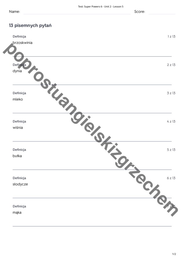 Super Powers 6 – Unit 2 – testy