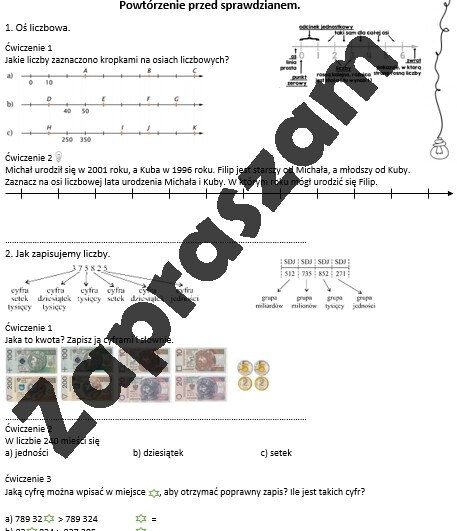 Powtórzenie przez sprawdzianem: matematyka klasa 4