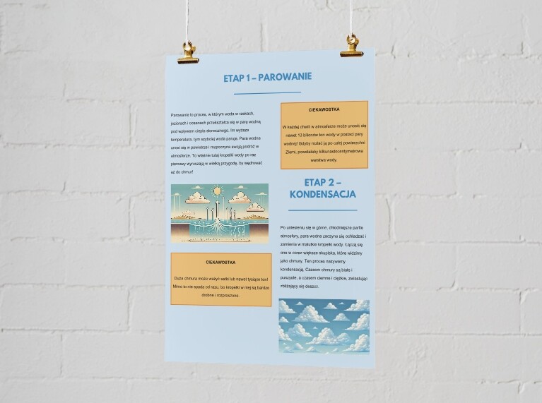 Cykl obiegu wody w przyrodzie. Parowanie. Kondensacja. Opad. Spływ wód