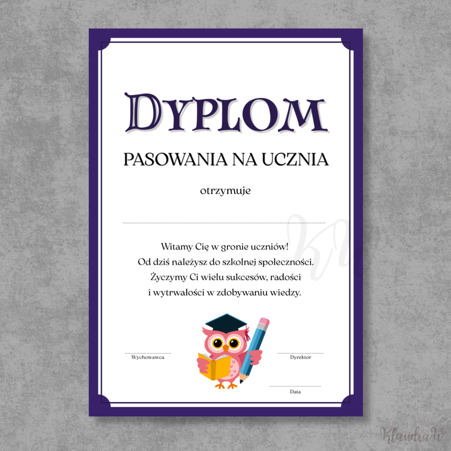 Dyplomy Pasowania na Ucznia - zestaw