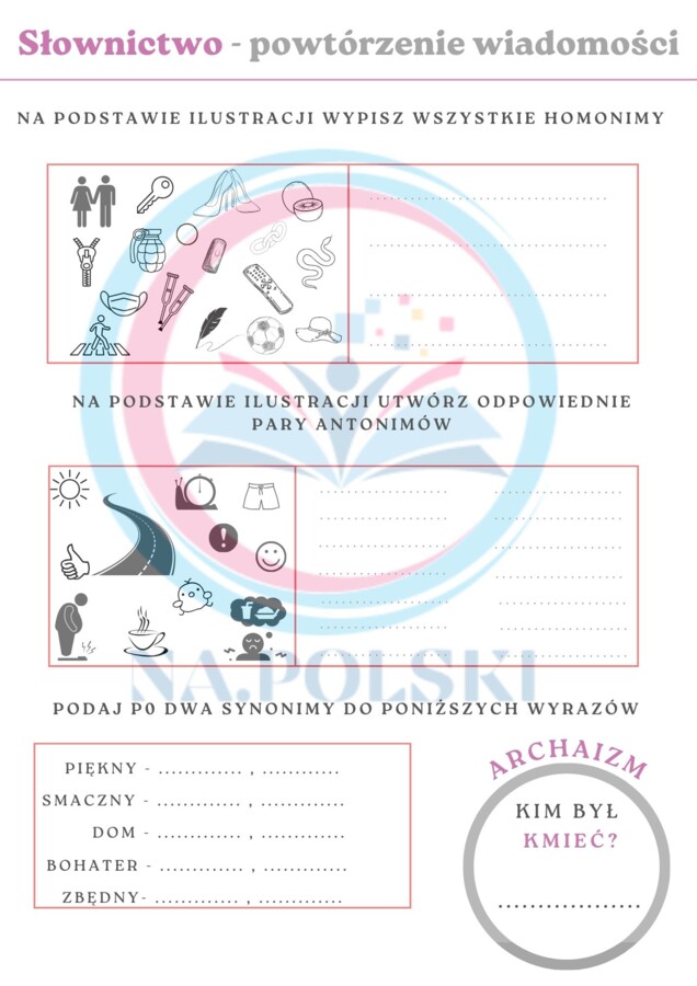 Słownictwo - powtórzenie wiadomości