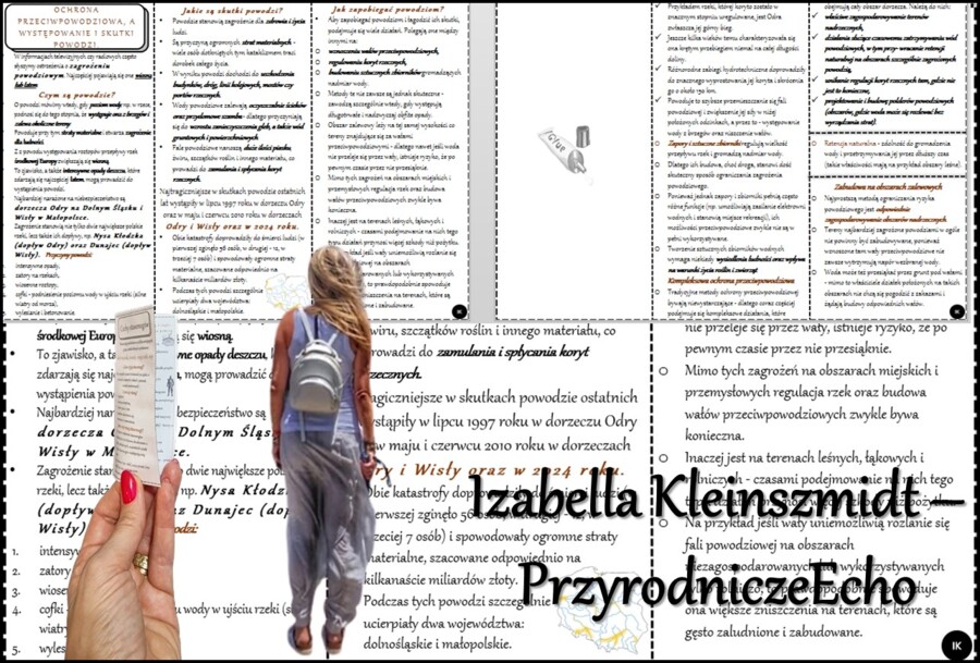Książeczka/sketchnotka/notatka/wklejka/streszczenie dla ucznia i przypomnienie dla nauczyciela/edukacja domowa/materiał w pigułce. Temat „OCHRONA PRZECIWPOWODZIOWA, A WYSTĘPOWANIE I SKUTKI POWODZI.” w pdf. Geografia 7, dział „Środowisko przyrodnicze Pols