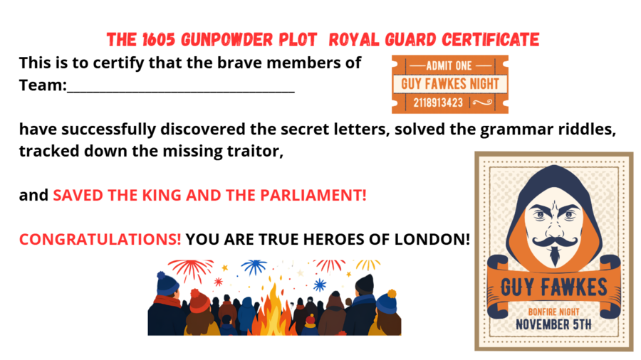 Guy Fawkes Day Escape Room