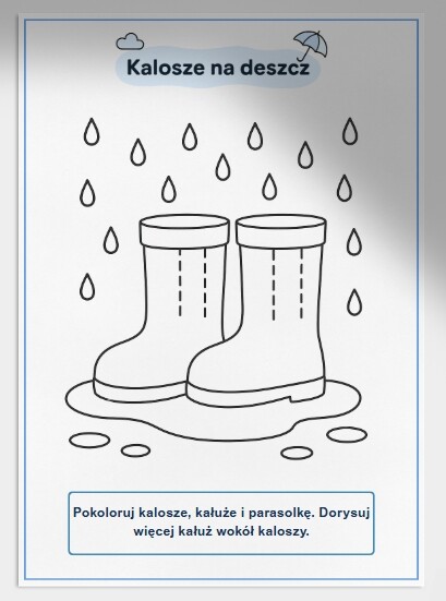 Karta pracy: "Co robię w deszczową pogodę?"