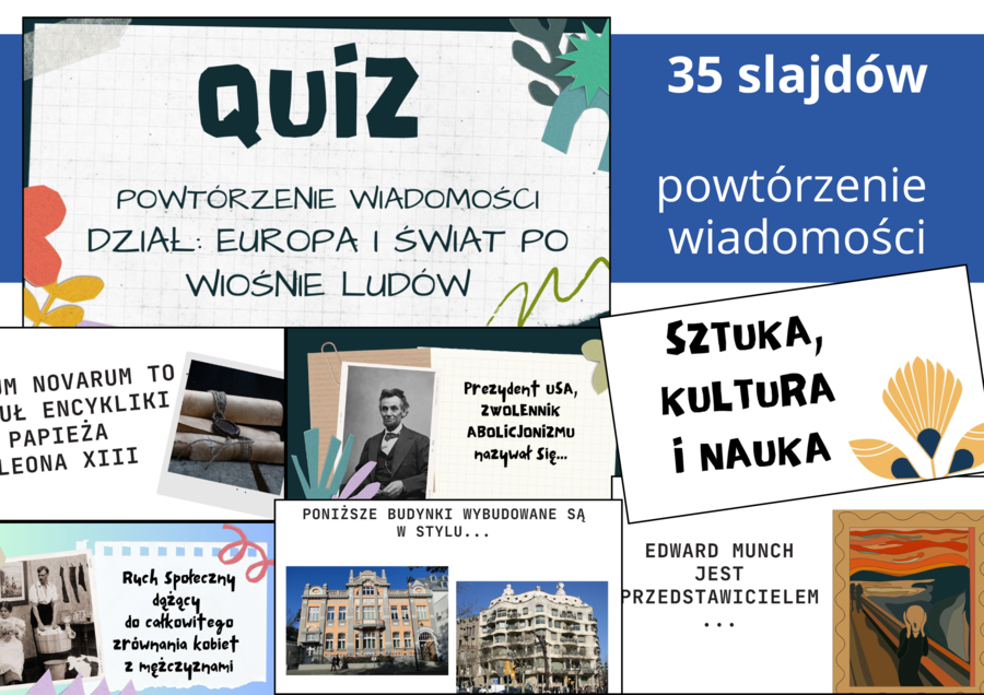 Prezentacja z quizem do działu: "Europa i świat po Wiośnie Ludów" – historia, klasa 7