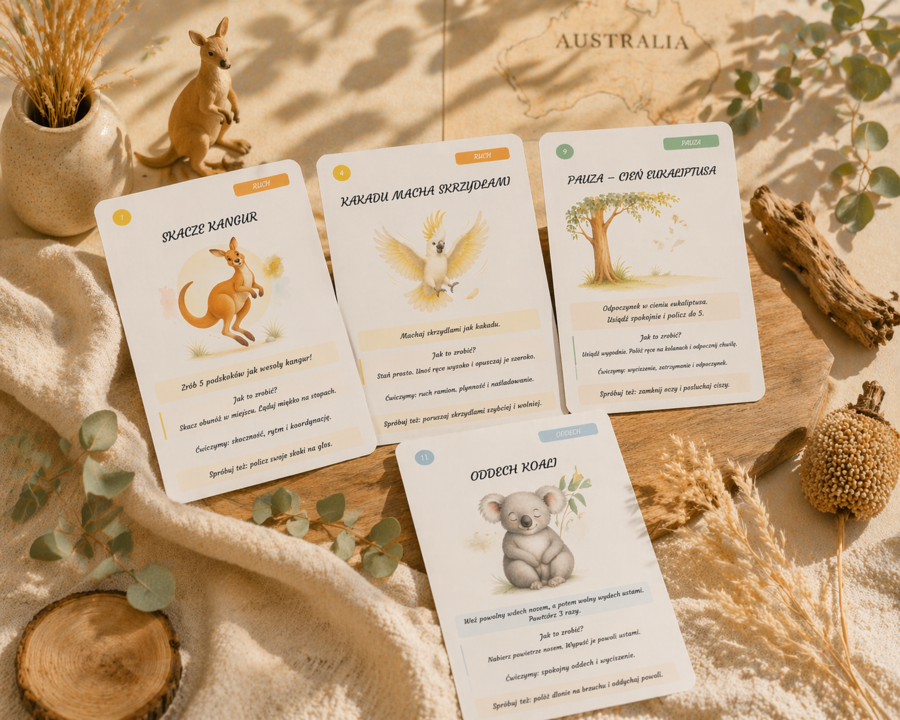 Skacze kangur – zestaw kart ruchowych