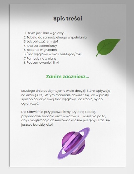 Ćwiczenia z liczeniem śladu węglowego