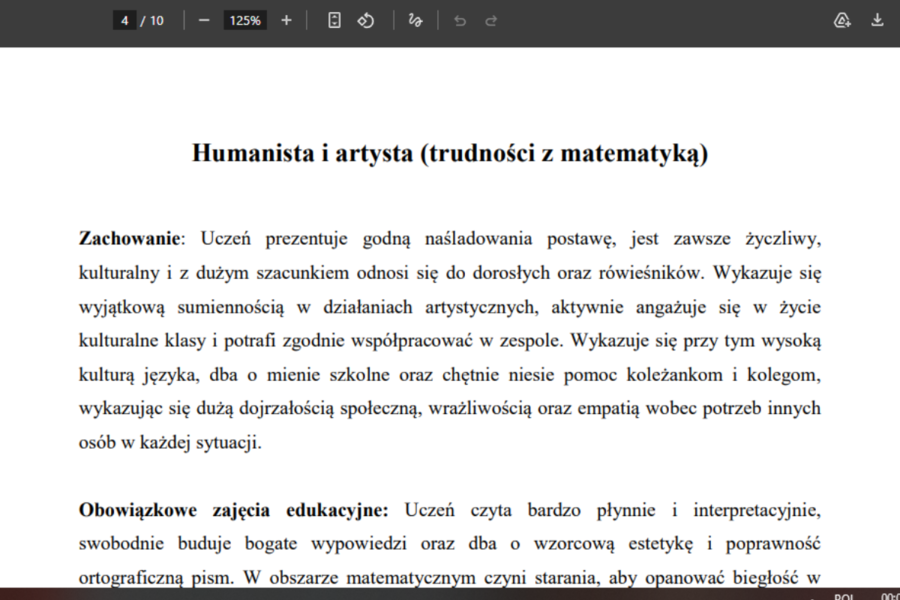 Ocena opisowa klasa III! Wzór, banki zwrotów, listy dla dzieci.