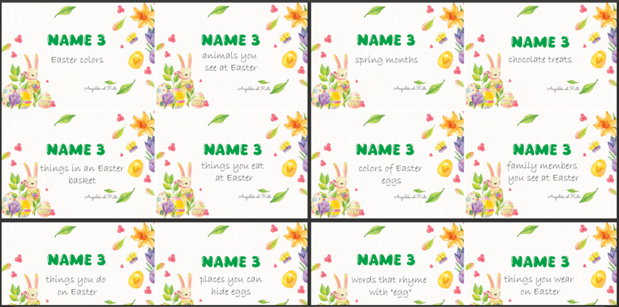 Easter (Wielkanoc) gra Name 3 /56 kart