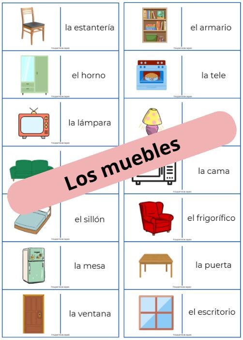 Domino ze słówkami – „los muebles” (meble)