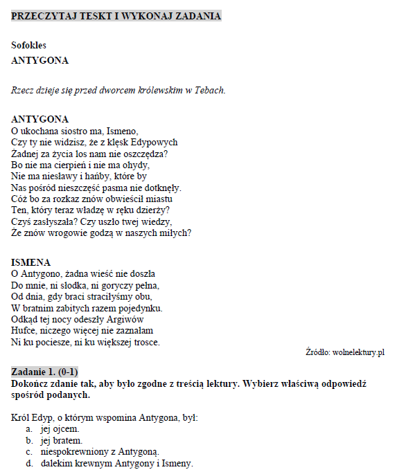 Antygona - omówienie lektury