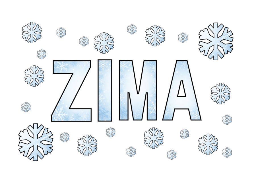 Alfabet zimowy A–Z – dekoracja sali i gazetki | Litery + śnieżynki i gwiazdki