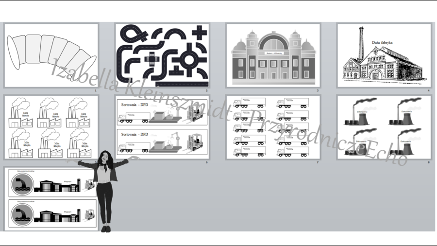 Budowa komórki zwierzęcej. Model komórki zwierzęcej. Budujemy miasto. Obrazki przedstawiające elementy miasta. Biologia klasa 5