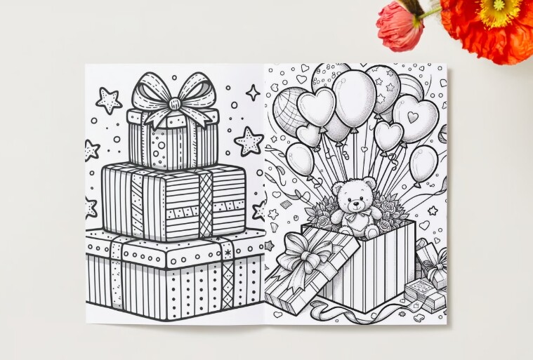 Kolorowanki. Prezenty