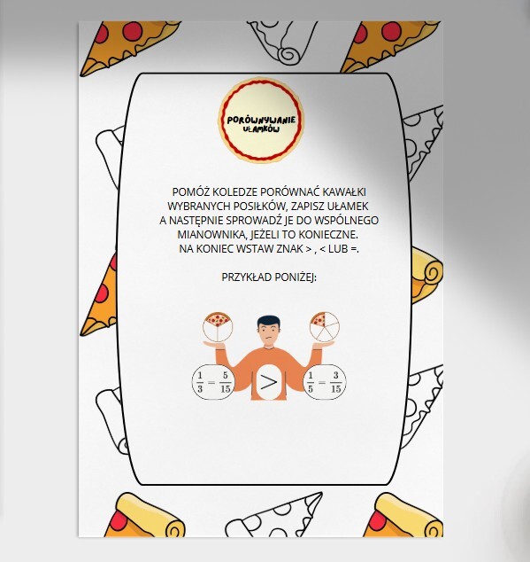 PORÓWNYWANIE UŁAMKÓW ZWYKŁYCH. Dzień liczby Pi. Dzień Matematyki.
