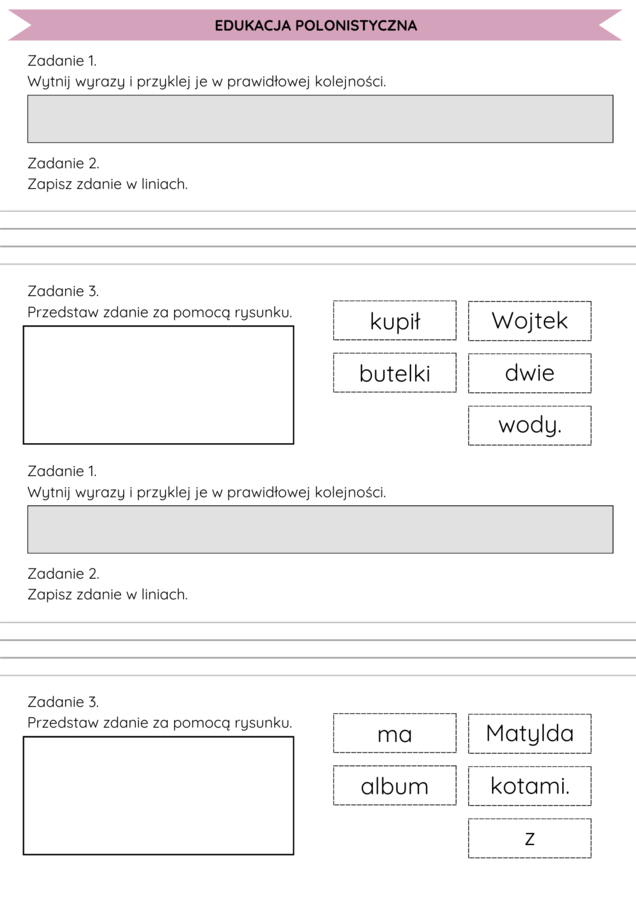 Edukacja polonistyczna - tworzenie zdań