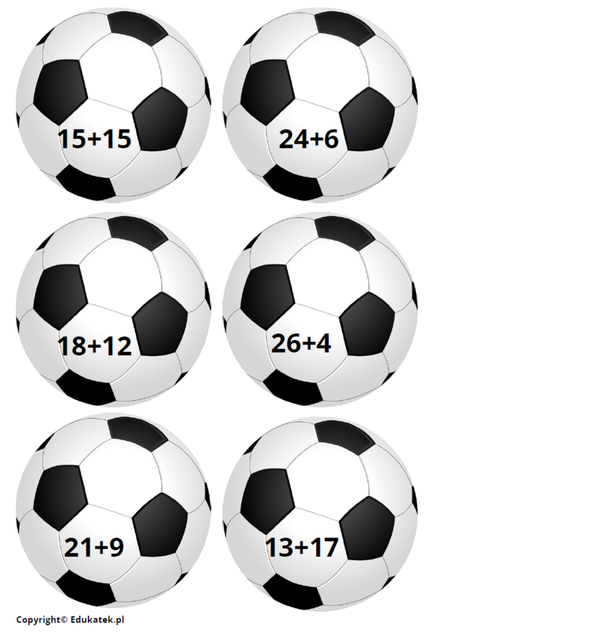 Piłkarska zabawa matematyczna – doskonalenie dodawania i odejmowania