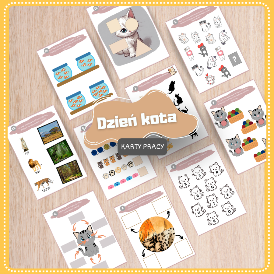 Karty pracy dzień kota + ciekawostki