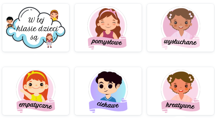W tej klasie/sali dzieci są... - zestaw z 18 etykietami!