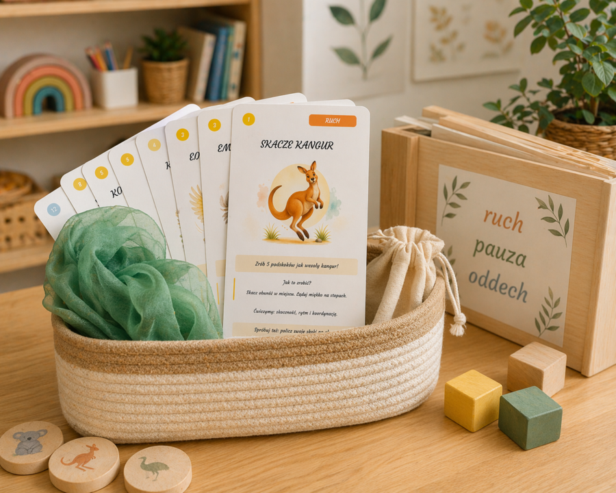 Skacze kangur – zestaw kart ruchowych