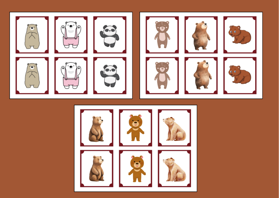 DZIEŃ NIEDŹWIEDZIA – memory – 36 szt. – biblioteka – świetlica – przedszkole