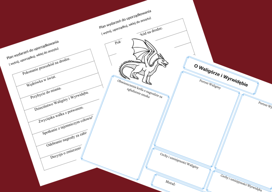 Baśń "O WALIGÓRZE I WYRWIDĘBIE" - karta pracy