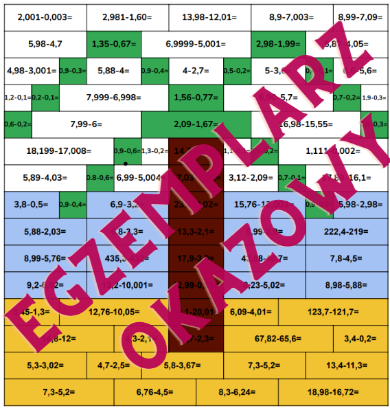 Kodowanie: odejmowanie ułamków dziesiętnych