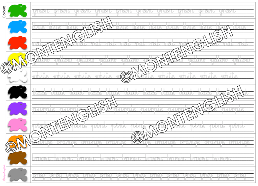 Nauka pisania po śladzie: Colours TRACING