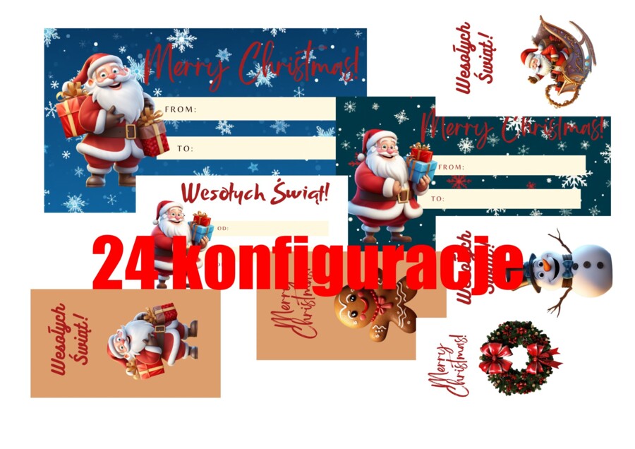 KALENDARZ ADWENTOWY MEGA ZESTAW NA ŚWIĘTA W DWÓCH JĘZYKACH PL ANG