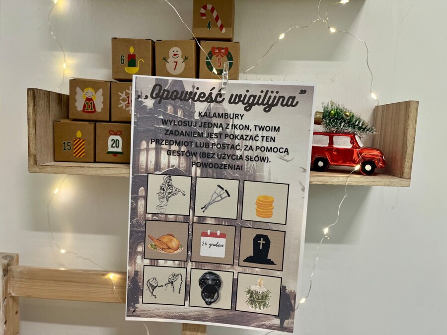 "Opowieść wigilijna" - symbole - gra kalambury - zamiast kartkówki