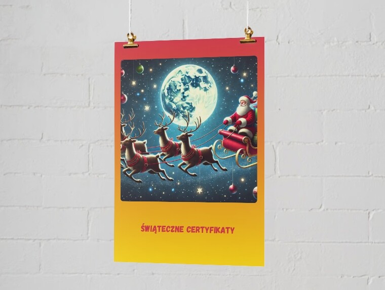 Świąteczne certyfikaty. Certyfikat świątecznego bohatera. Certyfikat świątecznego uśmiechu. Certyfikat mistrza rękodzieła. Certyfikat pomocnika świętego Mikołaja