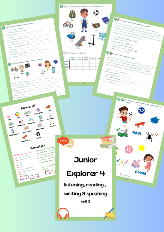 Junior Explorer 4 unit 2 materiały dodatkowe