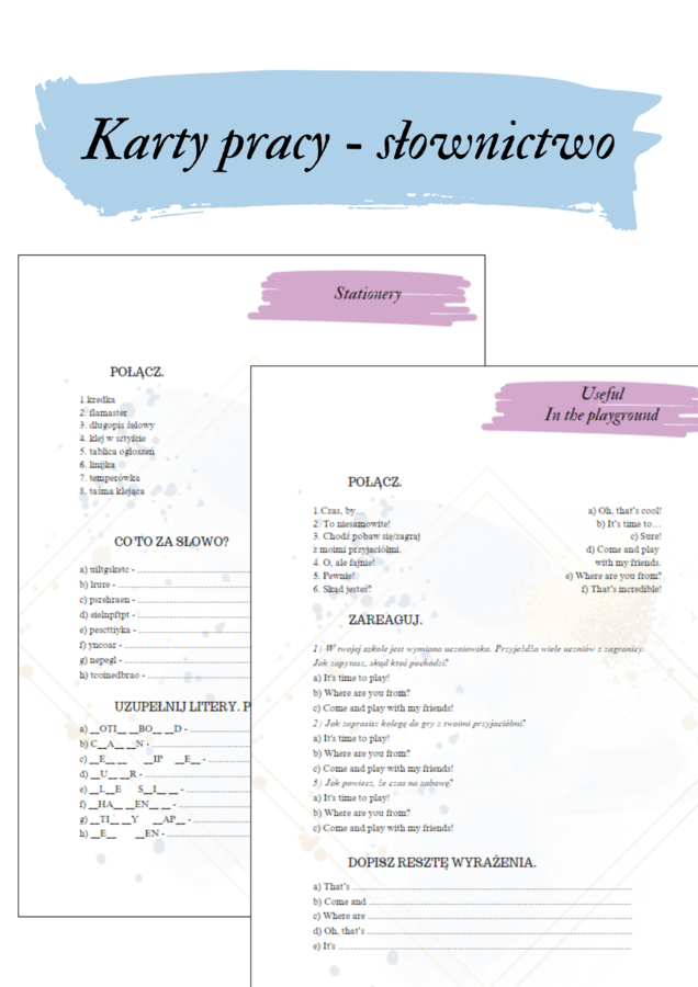 Brainy 4 unit 2 karty pracy słownictwo