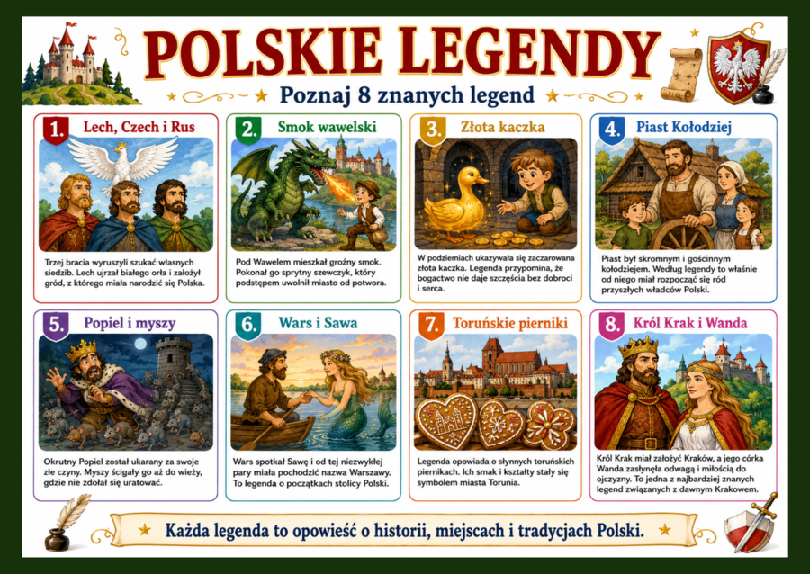 📗 LEGENDY MIESIĄCA - podróże z opowieścią przez cały rok – kompletna innowacja pedagogiczna dla klas I–III