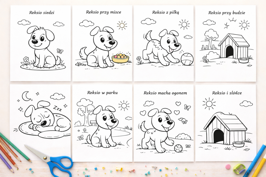 Pokoloruj Reksia. [Kolorowanki]