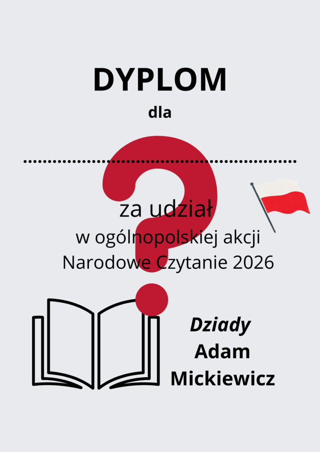 Dyplom - Narodowe Czytanie 2026