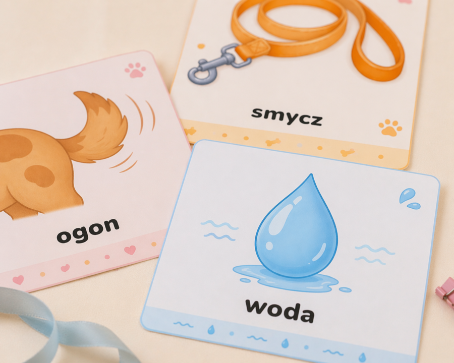 Miska, smycz, legowisko – pierwsze słowa o piesku