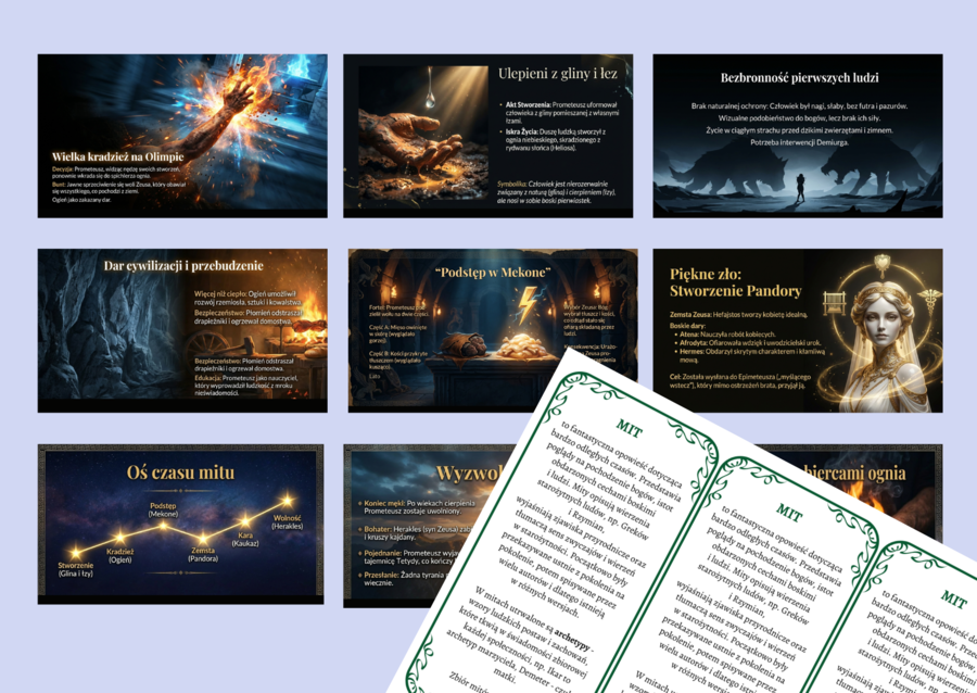 🔥🏛️ MIT O PROMETEUSZU - prezentacja 15 slajdów + wklejka