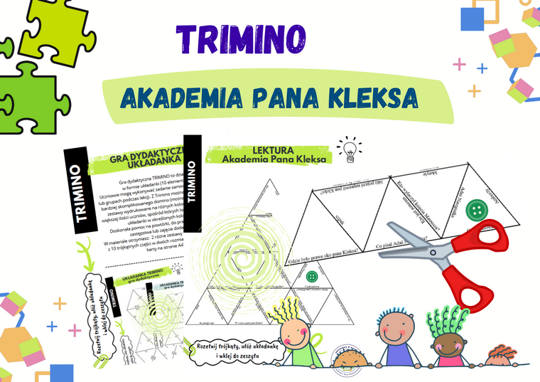 Akademia Pana Kleksa – układanka trimino w dwóch wersjach