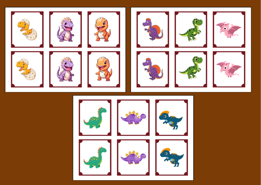 DZIEŃ DINOZAURA – memory – 36 szt. – biblioteka – świetlica – przedszkole