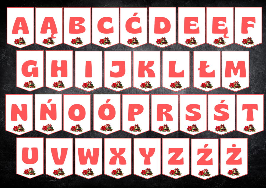 ALFABET ŚWIĄTECZNY MOTYW